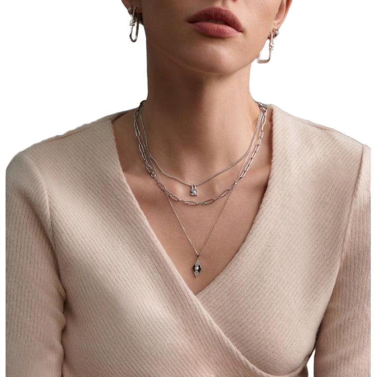 Ania Haie Silver Pearl Padlock Necklace