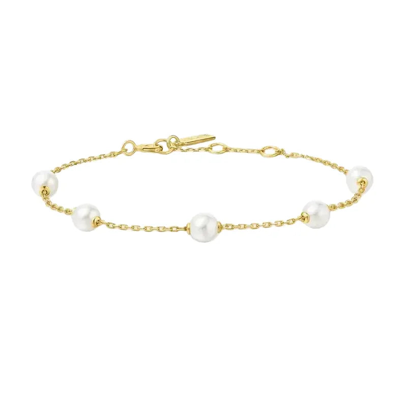 Ania Haie Silver Pearl Station Bracelet