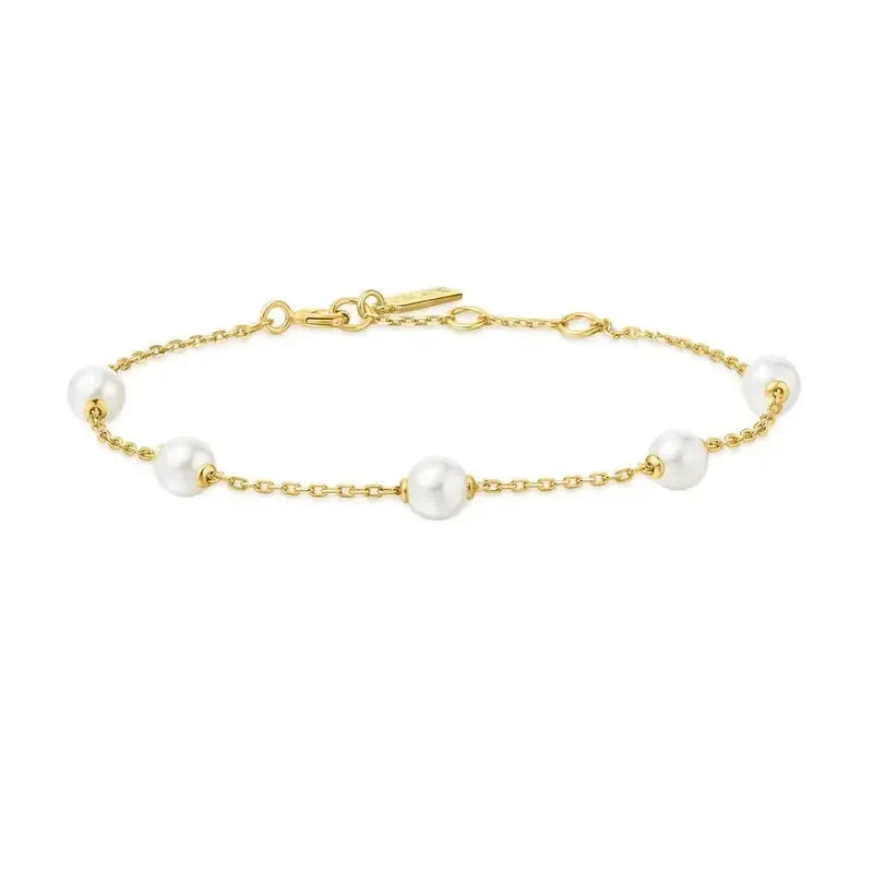 Ania Haie Silver Pearl Station Bracelet