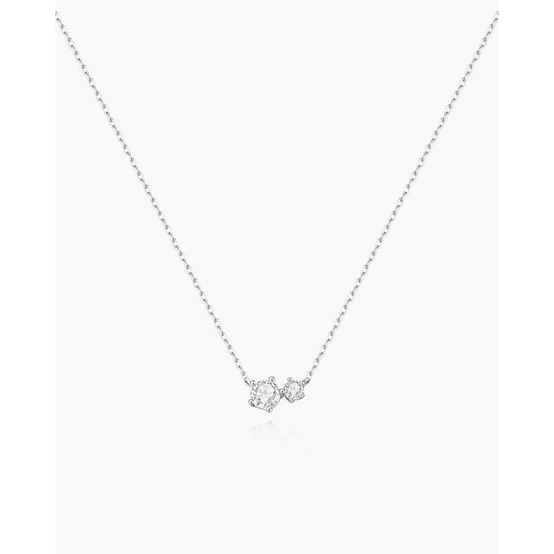 Ania Haie Silver Prong Set Duo Necklace