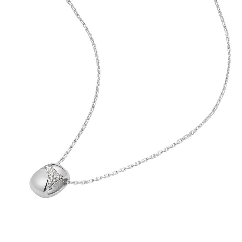 Ania Haie Silver Puffed Rivulet Pave Necklace