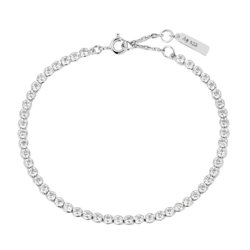Ania Haie Silver Row Bezel Set Bracelet