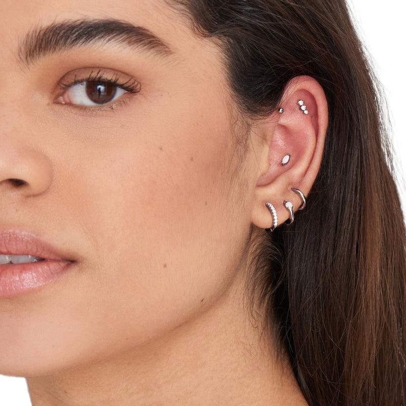 Ania Haie Silver Smooth Huggie Hoop Earrings