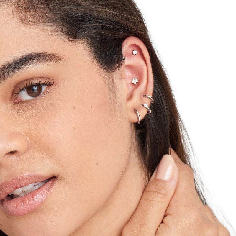 Ania Haie Silver Smooth Huggie Hoop Earrings