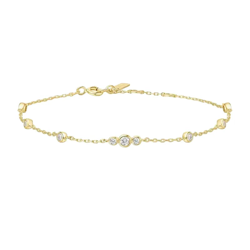 Ania Haie Silver Sparkling Bezel Cubic Zirconia Station Bracelet