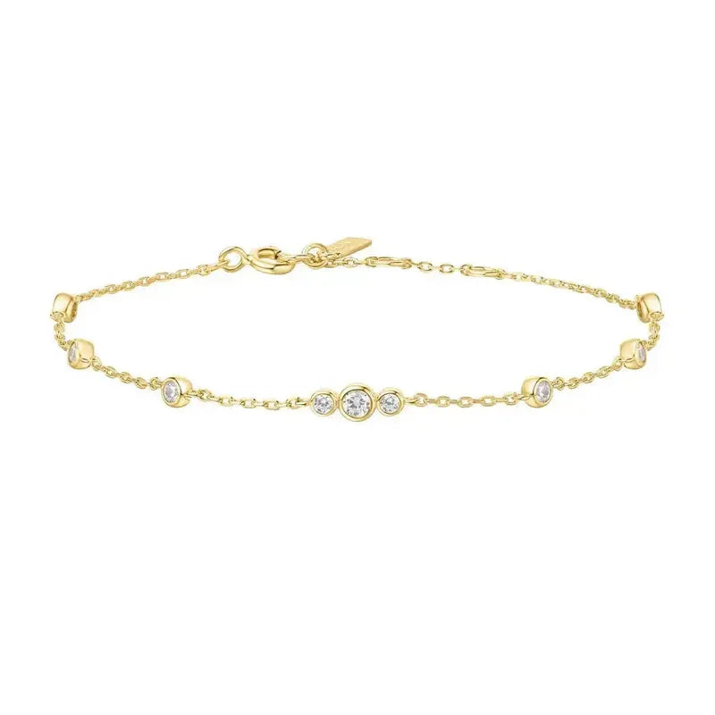 Ania Haie Silver Sparkling Bezel Cubic Zirconia Station Bracelet