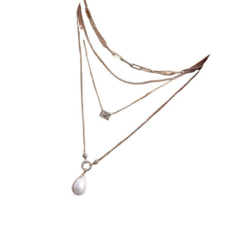 Ania Haie Silver Sparkling Bezel-Set Cube Necklace