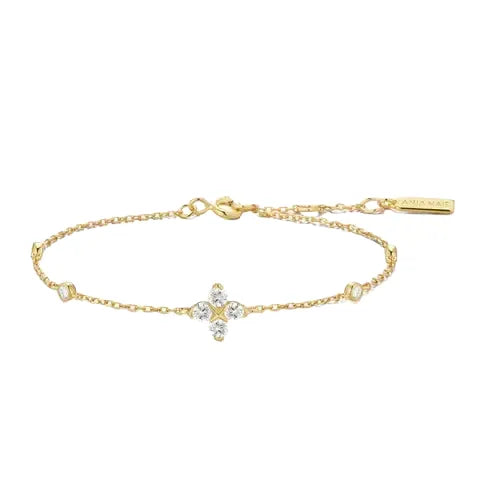 Ania Haie Silver Sparkling Lucky Clover Bracelet