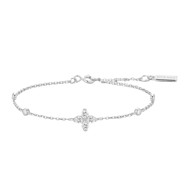 Ania Haie Silver Sparkling Lucky Clover Bracelet