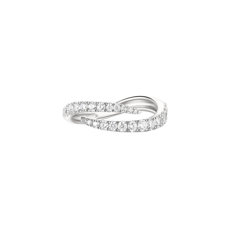 Ania Haie Silver Spiral Pave Adjustable Ring