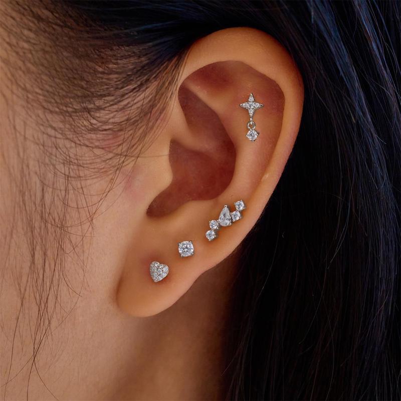 Ania Haie Silver Star Dangle Barbell Single Earring