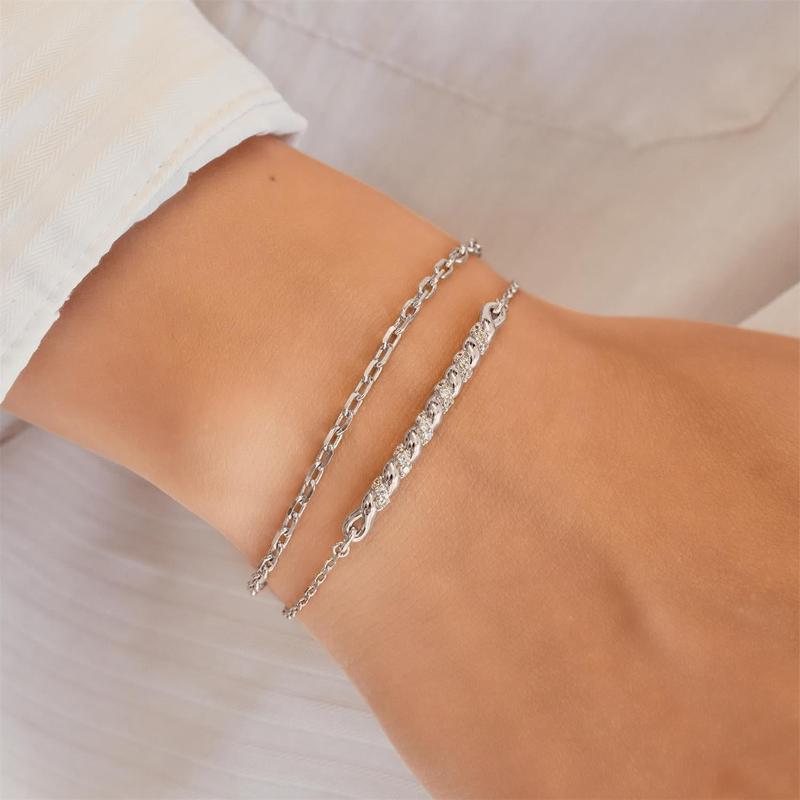 Ania Haie Silver Twisted Bar Bracelet