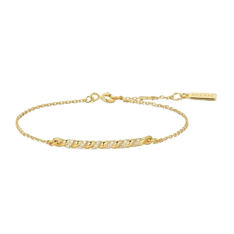 Ania Haie Silver Twisted Bar Bracelet