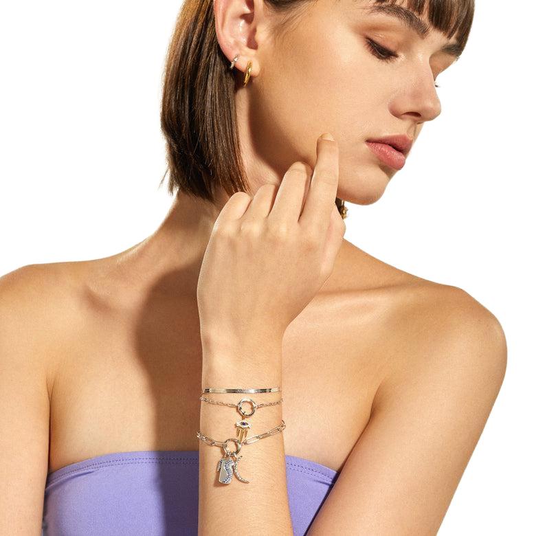 Ania Haie Silver Wave Blue Sparkle Charm
