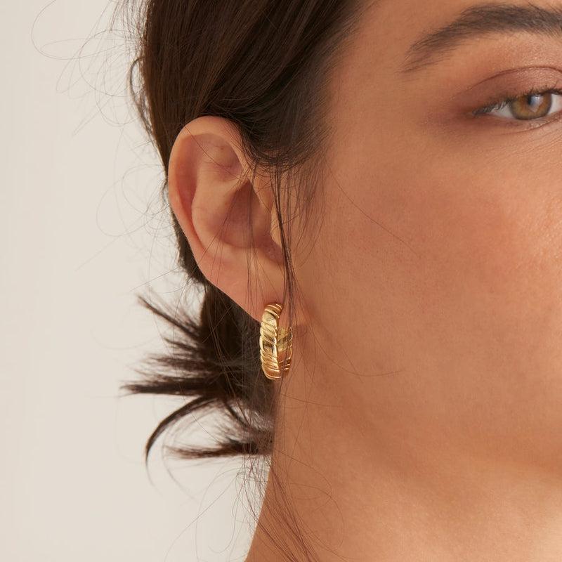 Ania Haie Smooth Twist Hoop Stud Earrings