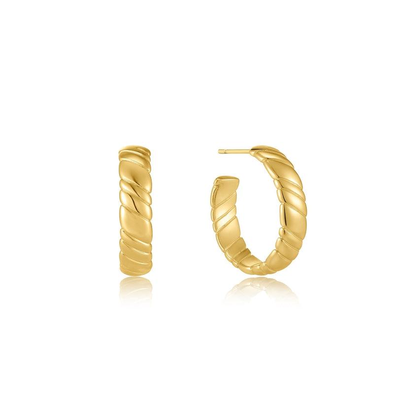 Ania Haie Smooth Twist Hoop Stud Earrings