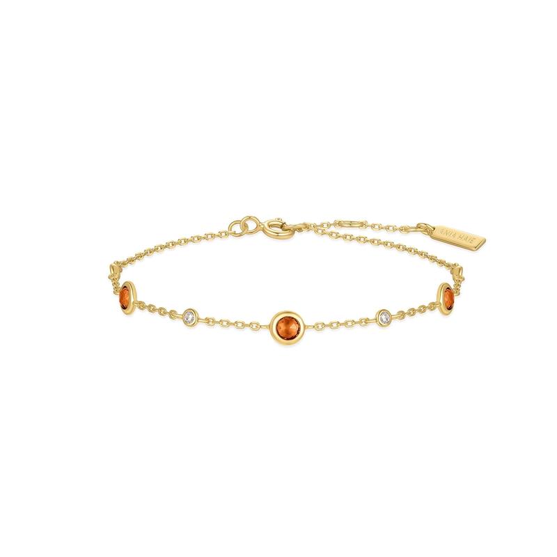 Ania Haie Solar Orange Nano Gem Sterling Silver Bracelet