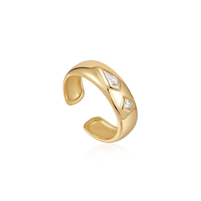 Ania Haie Sparkle Emblem Thick Band Ring