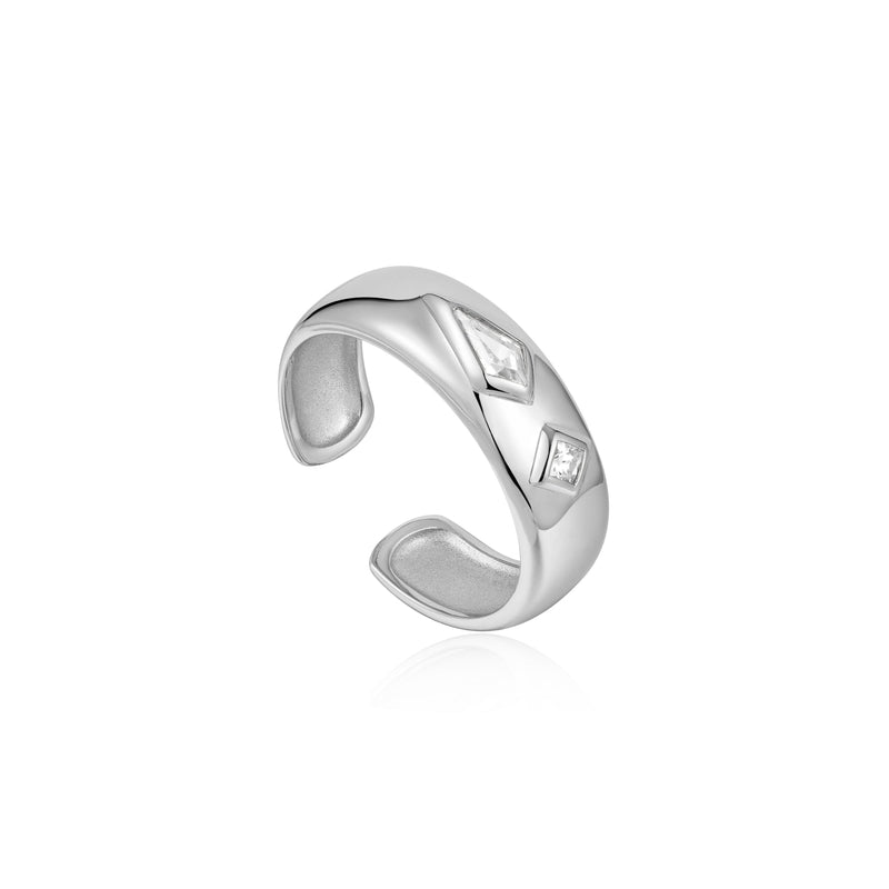 Ania Haie Sparkle Emblem Thick Band Ring