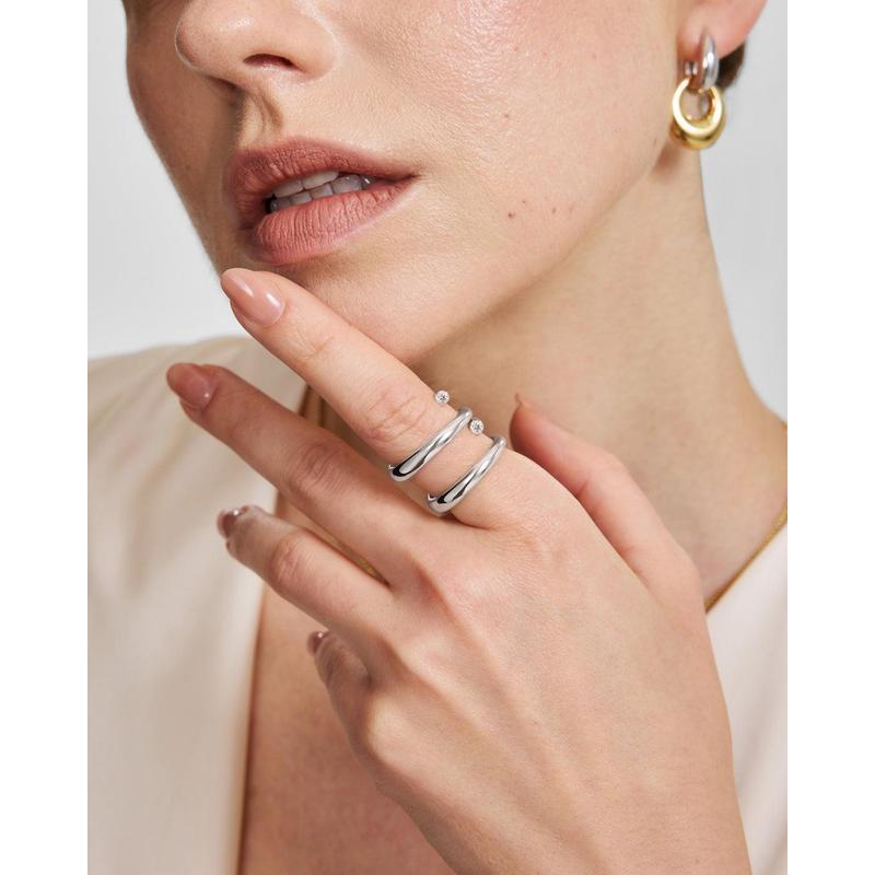 Ania Haie Spiral Bezel-End Adjustable Women's Ring
