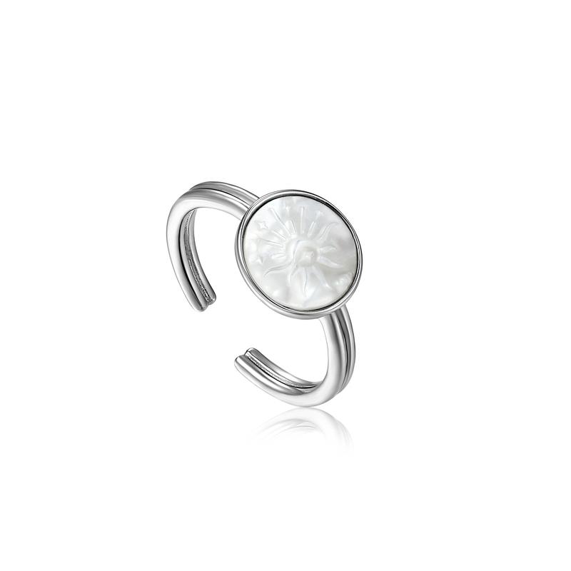 Ania Haie Sunbeam Emblem Silver Adjustable Ring