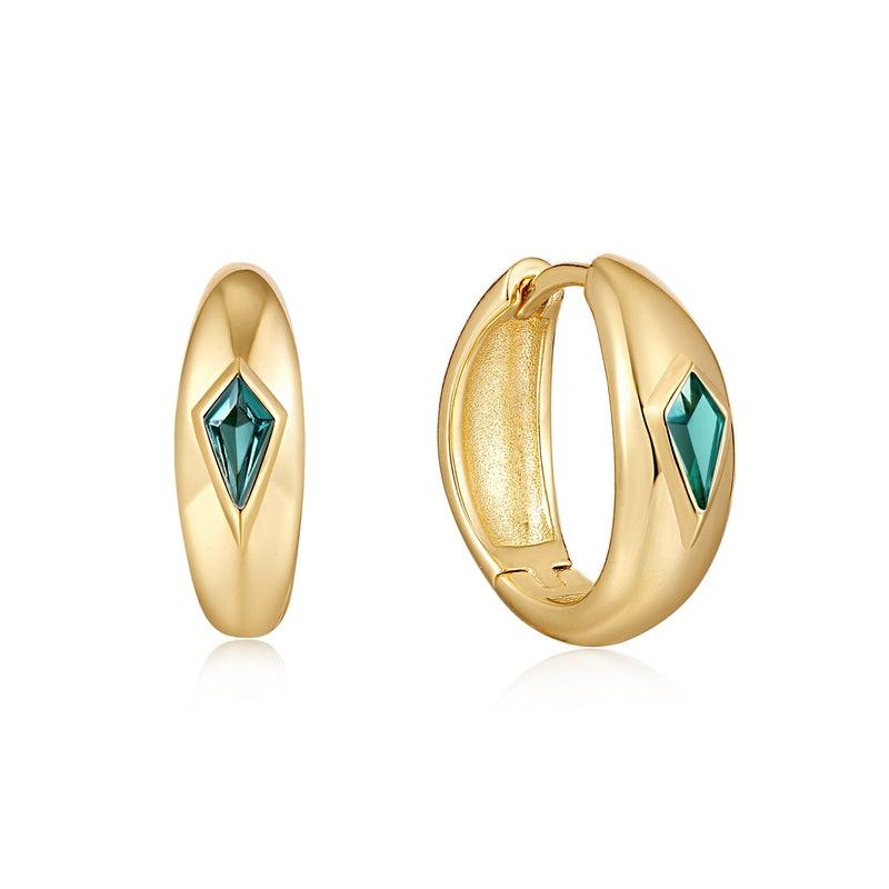 Ania Haie Teal Sparkle Dome Hoop Earrings