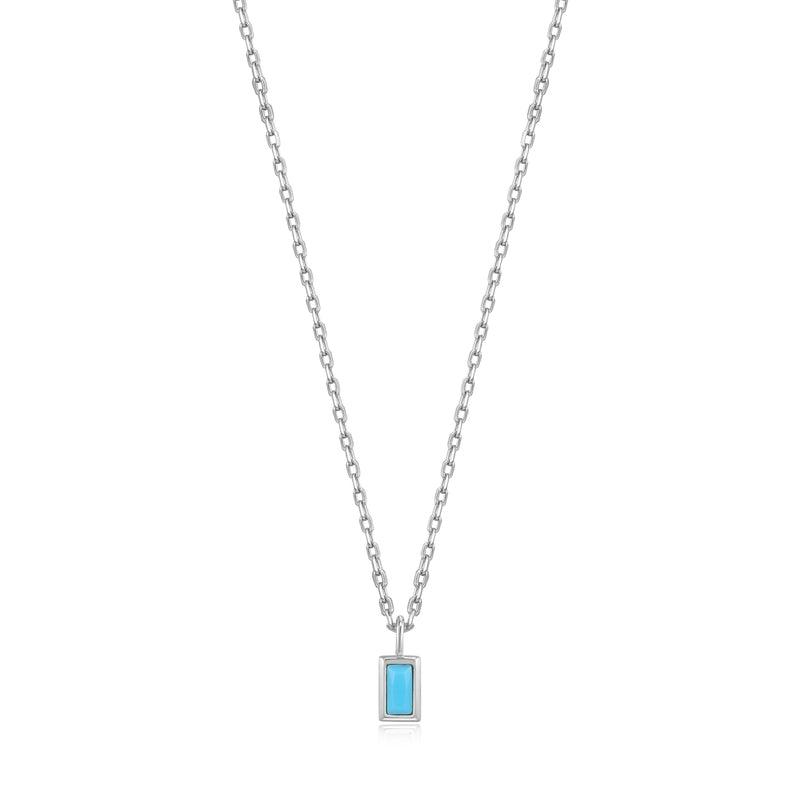 Ania Haie Turquoise Drop Pendant Silver Necklace
