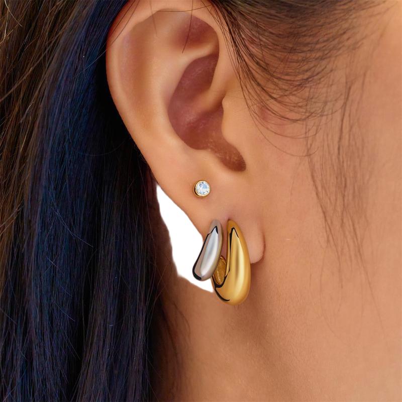 Ania Haie Two-Tone Dome Stud Hoop Earrings