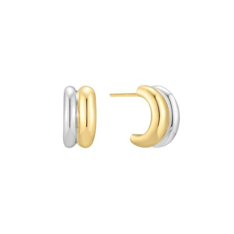 Ania Haie Two‑Tone Mixed Huggie Hoop Earrings