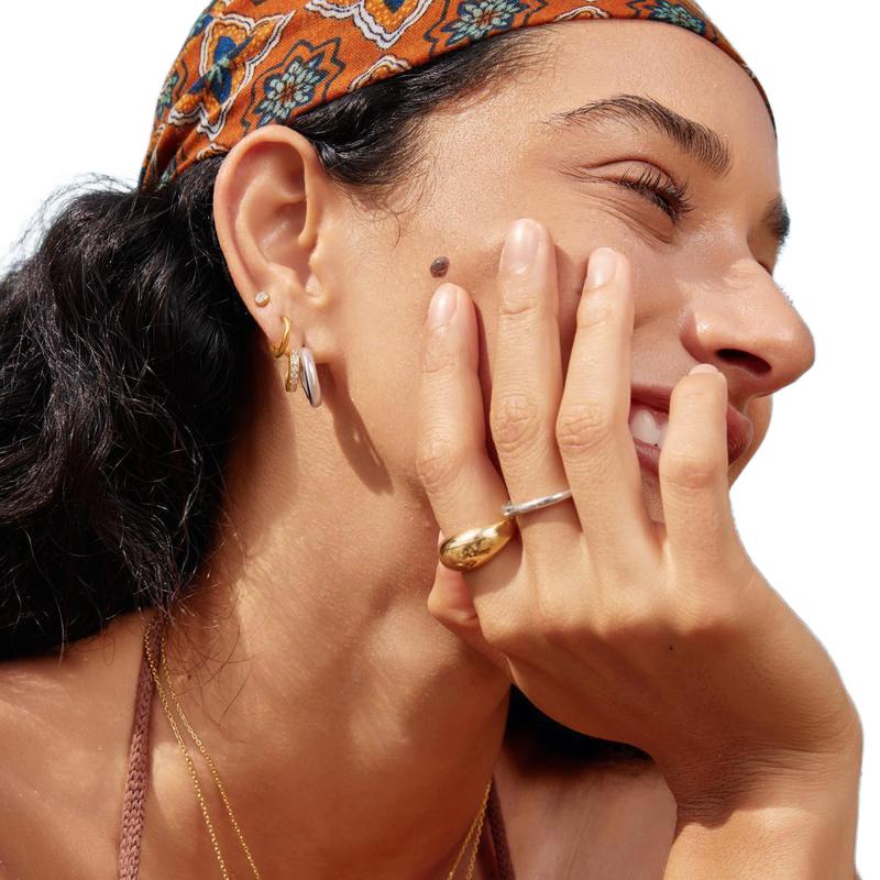 Ania Haie Two-Tone Sparkling Stud Hoop Earrings