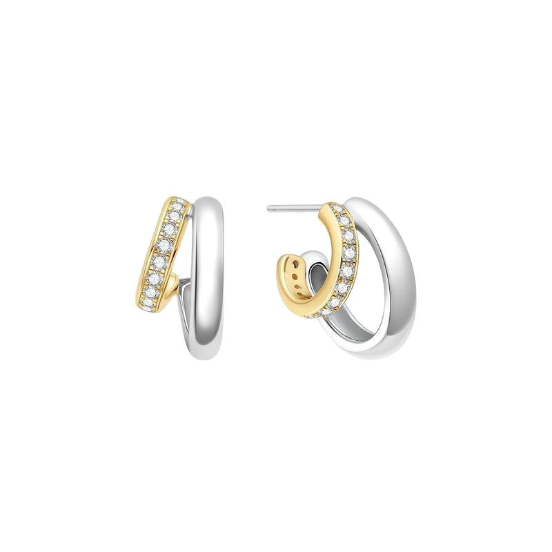 Ania Haie Two-Tone Sparkling Stud Hoop Earrings