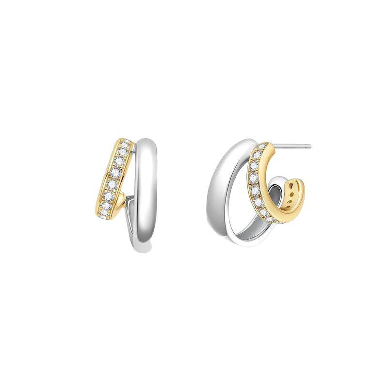 Ania Haie Two-Tone Sparkling Stud Hoop Earrings