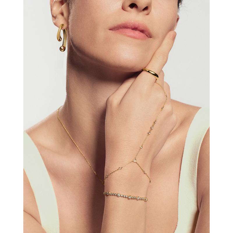 Ania Haie Wanderer Gold Bezel-Set Station Hand Chain B076-07G