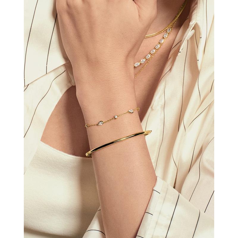 Ania Haie Gold Round & Teardrop Bezel Station Bracelet B076-03G