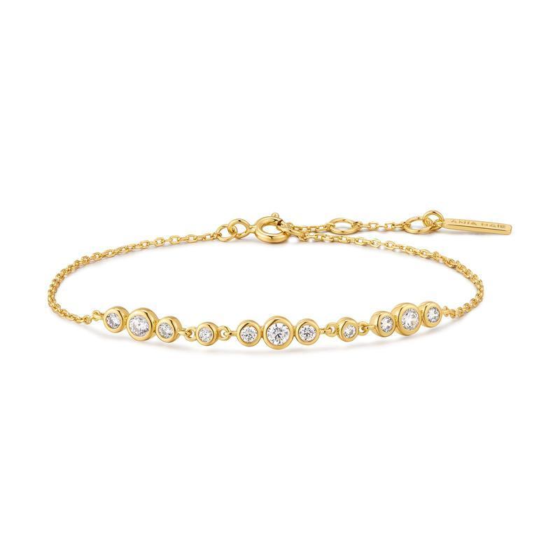 Ania Haie Yellow Gold Bracelet with Cubic Zirconia Stones