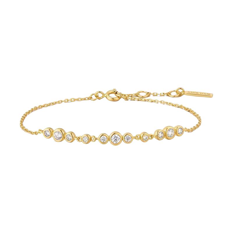 Ania Haie Yellow Gold Bracelet with Cubic Zirconia Stones