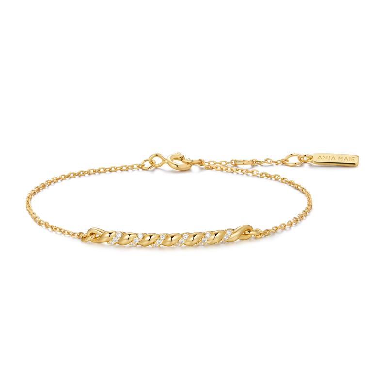 Ania Haie Yellow Gold Bracelet with Cubic Zirconia