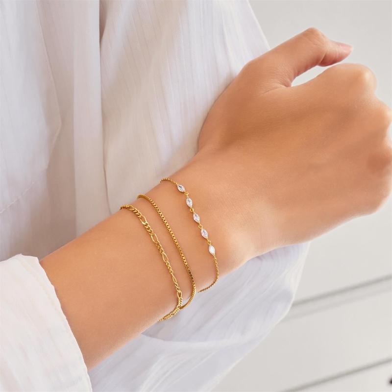 Ania Haie Yellow Gold Bracelet with White Cubic Zirconia Stones