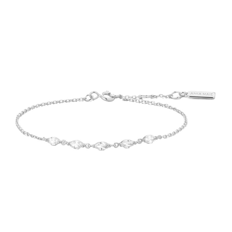 Ania Haie Yellow Gold Bracelet with White Cubic Zirconia Stones
