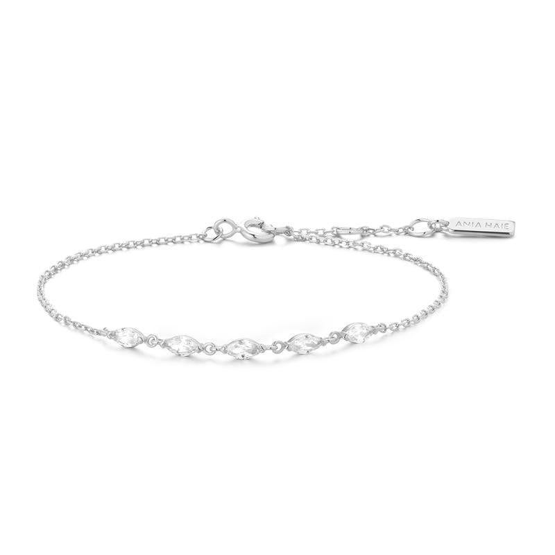 Ania Haie Yellow Gold Bracelet with White Cubic Zirconia Stones
