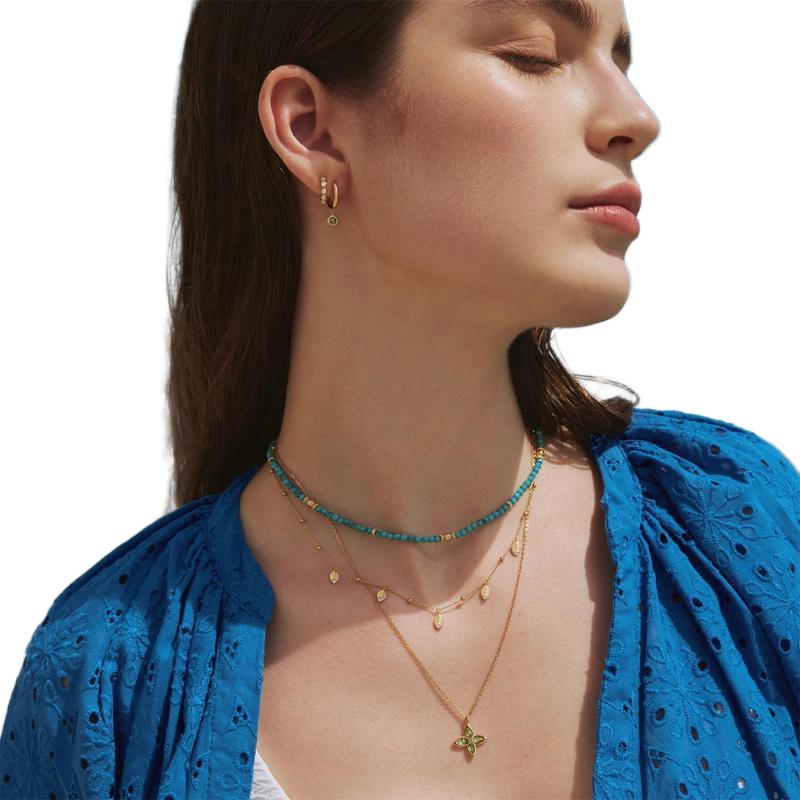 Ania Haie Yellow Gold Earrings with Cubic Zirconia Hoops