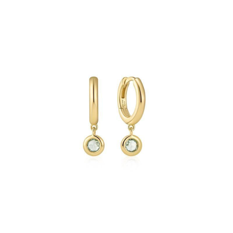 Ania Haie Yellow Gold Earrings with Cubic Zirconia Hoops