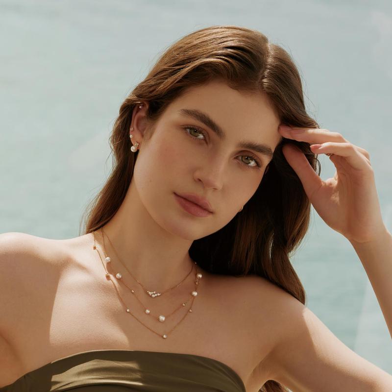 Ania Haie Yellow Gold Necklace with White Cubic Zirconia