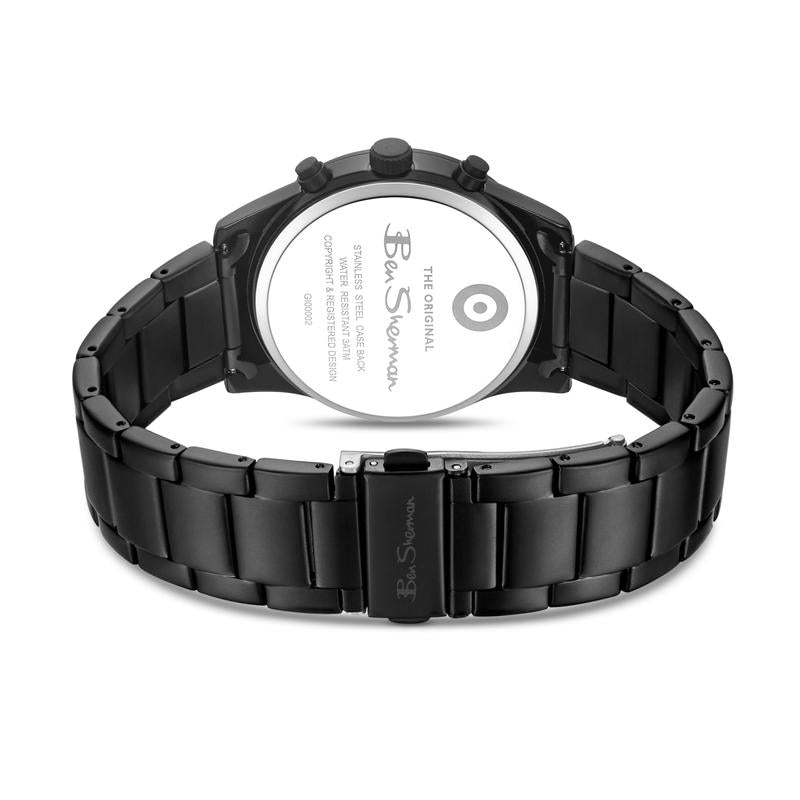 Ben Sherman Men's Black Chronograph Watch with Black Stainless Steel Bracelet