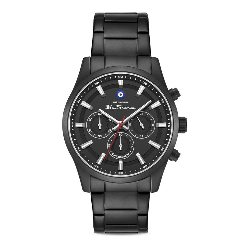 Ben Sherman Men's Black Chronograph Watch with Black Stainless Steel Bracelet