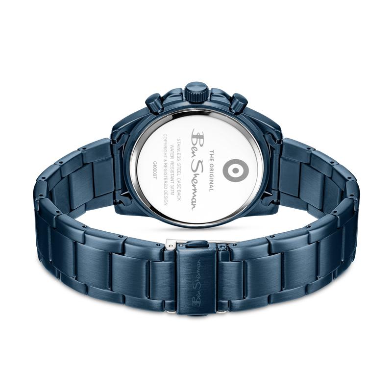 Ben Sherman Men's Blue Chronograph Watch with Blue Stainless Steel Bracelet