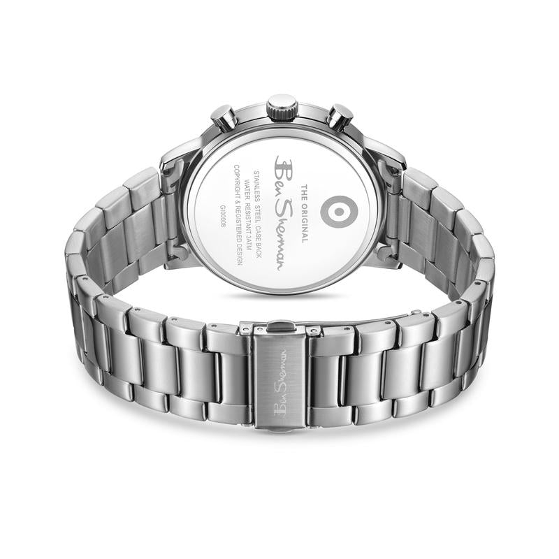 Ben Sherman Men's Silver Skeleton Chronograph Watch with Stainless Steel Bracelet