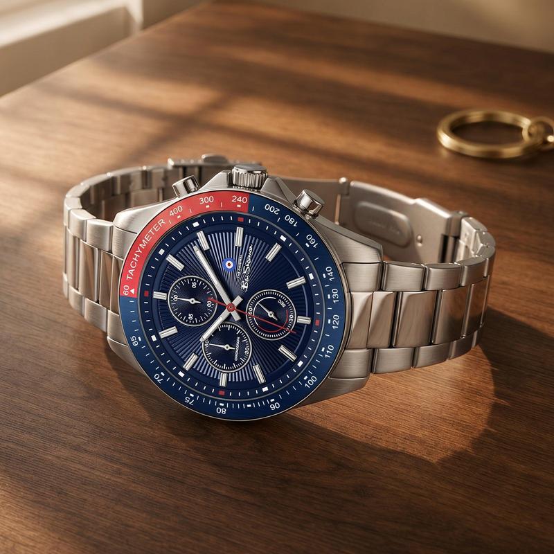 Ben Sherman Men's Stainless Steel Chronograph Watch with Blue Dial