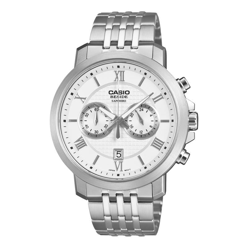 CASIO Beside Chronograph Watch 48mm Sapphire Crystal White