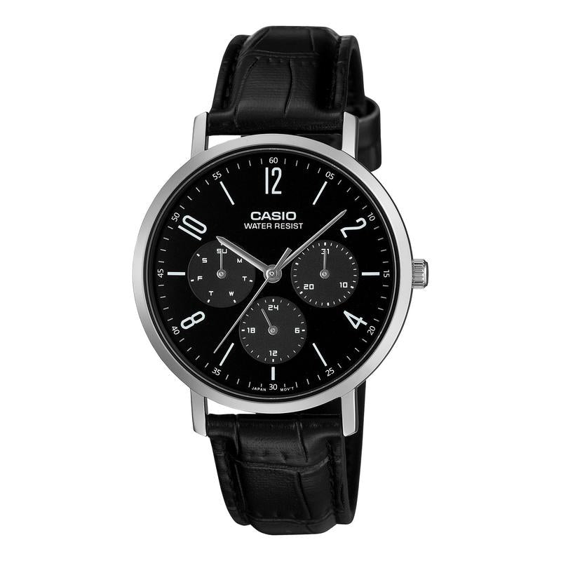 CASIO MTP-VT06L-1B Analog Watch Leather Band Black